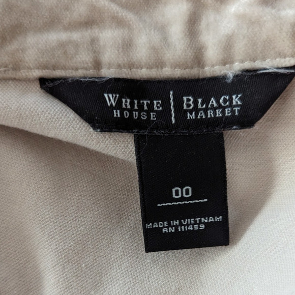 WHBM Beige Velvet Belted Jacket Size 00 - Picture 2 of 6